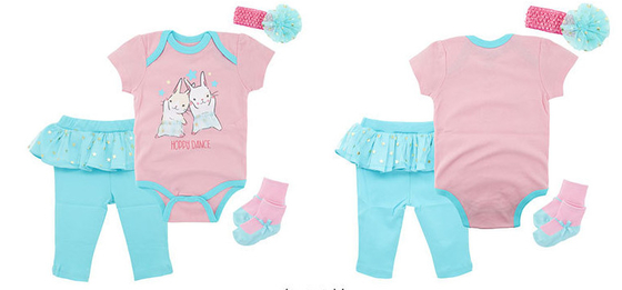 100% Cotton Baby Clothes Gift Set 4 Pcs Baby Girl Outfits For Baby Girls