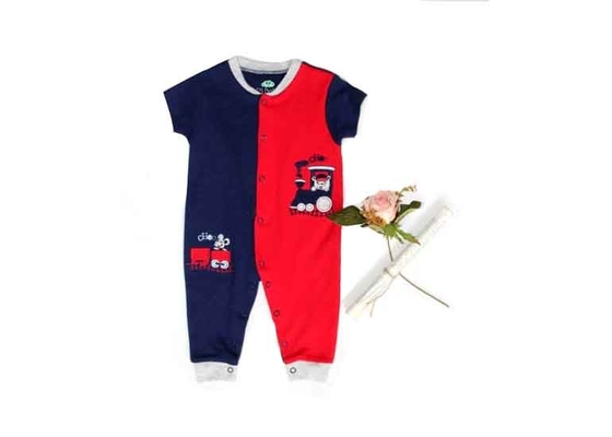 Spring / Summer Infant Baby Clothes Short Sleeve Cotton With Embroidery