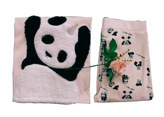 Comfortable Winter Womens Long Sleeve Pajama Sets Animal Applique Embroidery