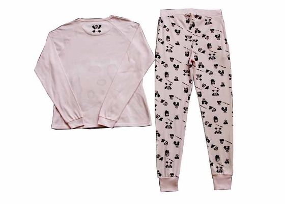Comfortable Winter Womens Long Sleeve Pajama Sets Animal Applique Embroidery