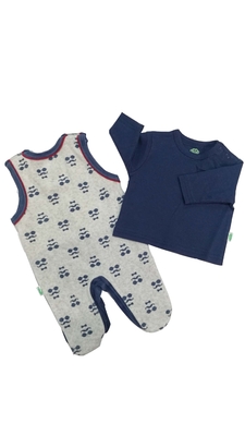 Embroidered Kids Garments Knitted Baby Wear 2 Pcs 80% Cotton 20% Polyrster
