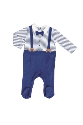 Spring / Summer Infant Baby Clothes Long Sleepsuit With 3D Bow 100% Cotton