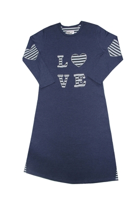 Ladies Night Dresses Sleepwear Interlock Dress With Applique Embroidery