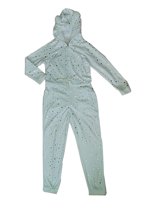 Micro Fleece Womens Onesie Pajamas Footless Hooded One Piece Pajamas