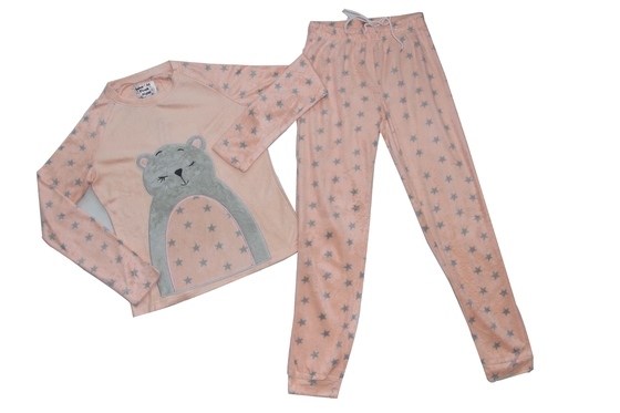 Round Neck Ladies Pyjama Sets Microfleece Pajamas Womens Sleepwear Fall Season