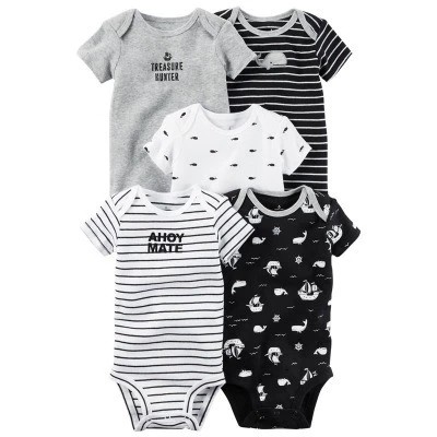 Summer 5 Pc Gift Set Infant Baby Rompers 180G 60% Cotton 40% Polyester Interlock