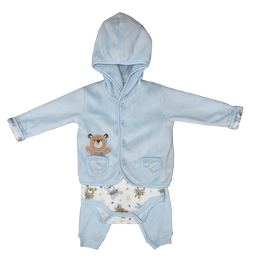 Comfortable Newborn Long Sleeve Bodysuit Baby Gear 3 Piece Set With Hat