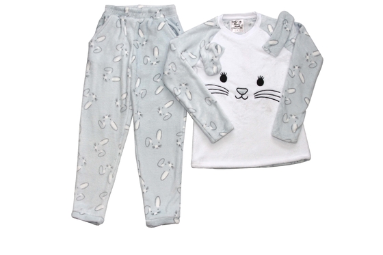 Breathable Women'S 2 Piece Flannel Pajamas Winter Pajama Set Environmental Friendly