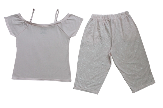 Eco Friendly Short Sleeves Ladies Pyjama Sets Comfortable Wearing Feel