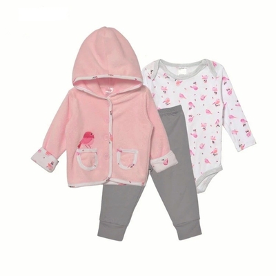 Winter Autumn Cute Newborn Baby Clothes Hoodie Jacket Bodysuit And Pants