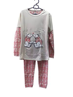 2019 Wholesale women's fake two pieces top homewear lovely bear pajamas with pocket new products