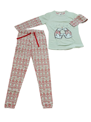 2019 Wholesale women's fake two pieces top homewear lovely bear pajamas with pocket new products