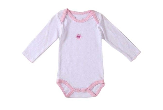 Soft Breathable Longsleeve Baby Organic Cotton Baby Clothes With Blue Pink Print