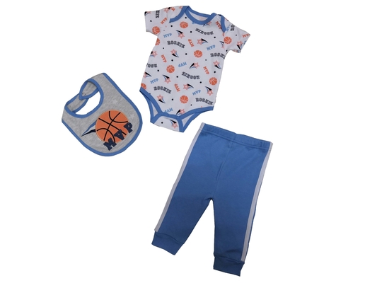 180 G Childrens Long Sleeve Bodysuit  3Pc Gift Set 100% Cotton Interlock