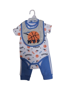 180 G Childrens Long Sleeve Bodysuit  3Pc Gift Set 100% Cotton Interlock