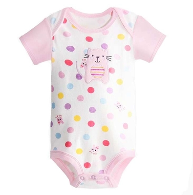 100% Cotton Girls Short Sleeve Baby Onesies 3 Pack Small Kids Clothes