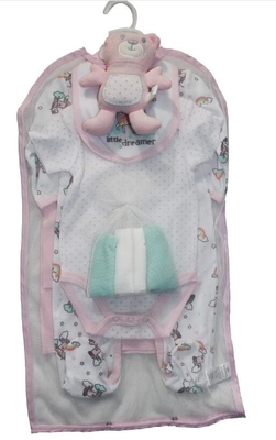 9 Piece Baby Clothes Gift Set Cute Newborn Outfits Print And Embroidery