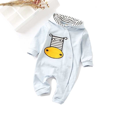 Pagliaccetto lungo di maglia con cappuccio della manica del neonato animale del ricamo 0 mesi 24 bambini di mese