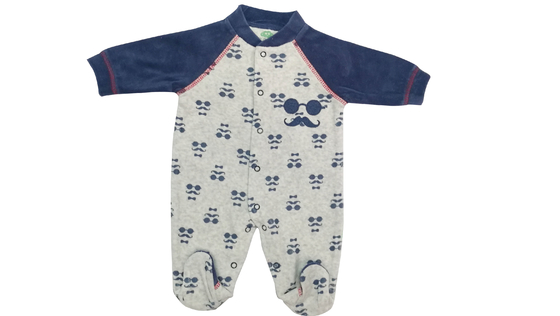 Velluto organico degli indumenti da notte 240G del bambino del cotone di inverno dei pagliaccetti infantili unisex del bambino