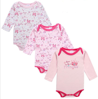 Il neonato sveglio di autunno della primavera copre il pagliaccetto lungo del bambino della manica del cotone