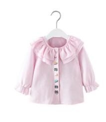 Il bambino infantile dell'estate rosa copre la cima solida respirabile con l'increspatura